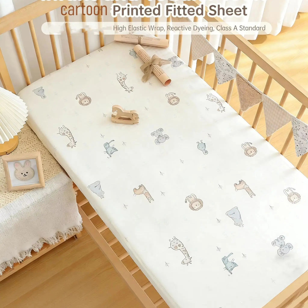 Crib Fitted Sheet Set Machine Washable for Infant Toddler Baby Crib Fitted Sheet Toddler Mattress Cover for Standard Crib