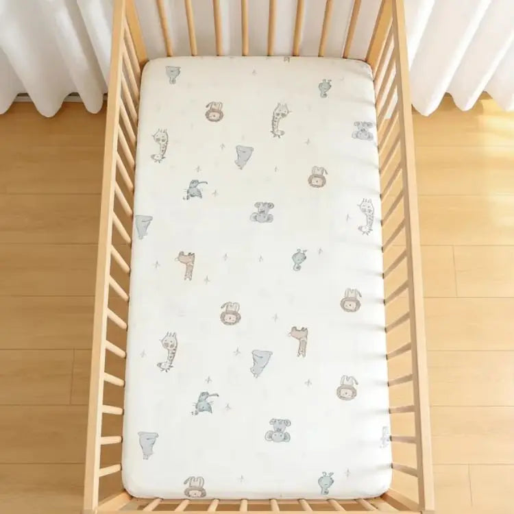 Crib Fitted Sheet Set Machine Washable for Infant Toddler Baby Crib Fitted Sheet Toddler Mattress Cover for Standard Crib