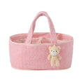 Customized Name Baby Diaper Bags Storage Basket with Bear Pendant Nursery Organizer Basket Storage for Baby Stuff Mom Nappy Bag