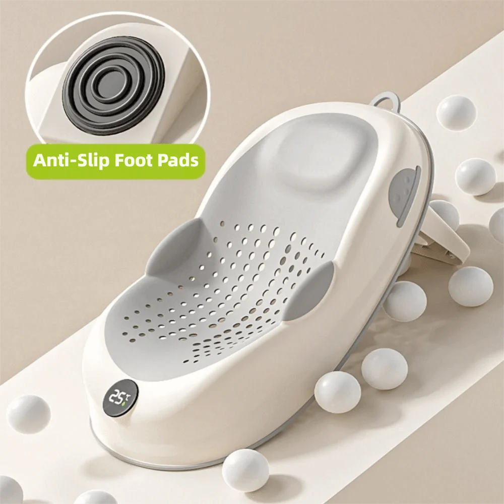 Temperature Sensing Bath Seat Mat Mesh Material Support Structure Baby Bath Net Comfortable Easy to Use Bath Rack Infant Care