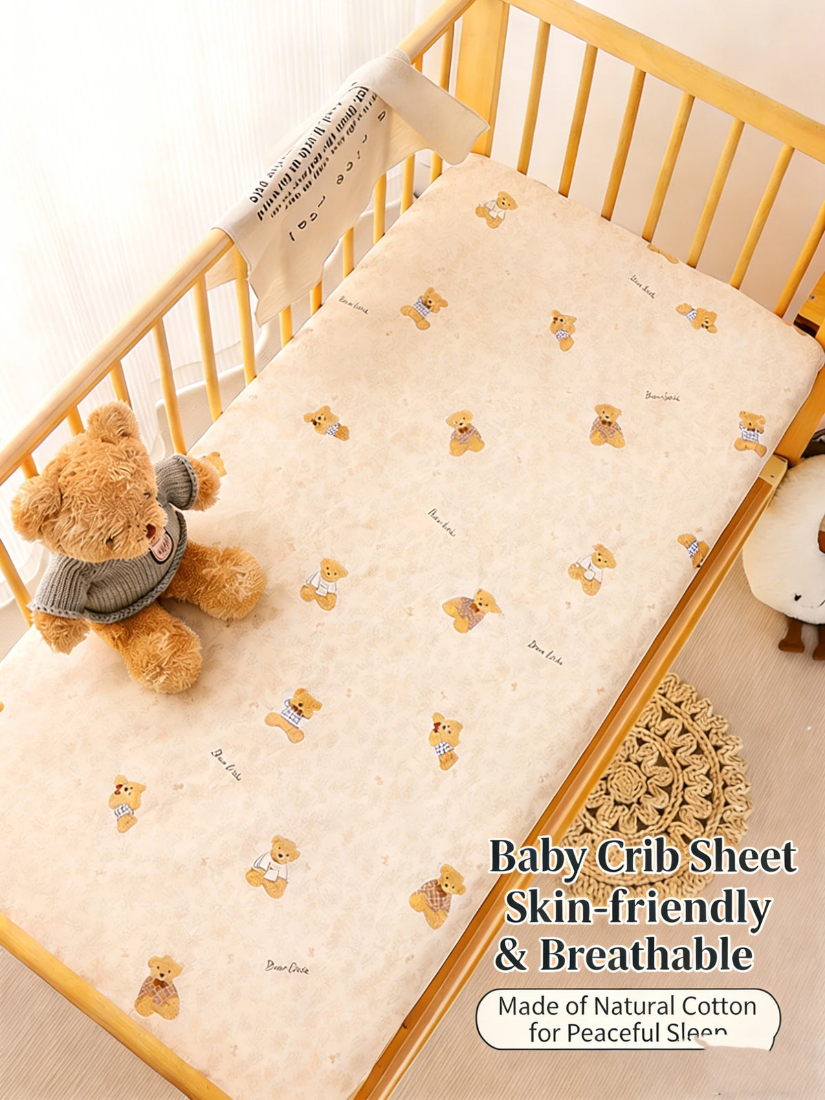 Crib Fitted Sheet Set Machine Washable for Infant Toddler Baby Crib Fitted Sheet Toddler Mattress Cover for Standard Crib