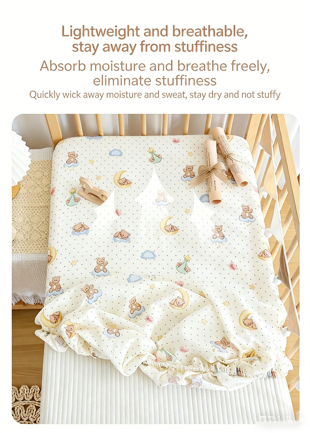 Crib Fitted Sheet Set Machine Washable for Infant Toddler Baby Crib Fitted Sheet Toddler Mattress Cover for Standard Crib