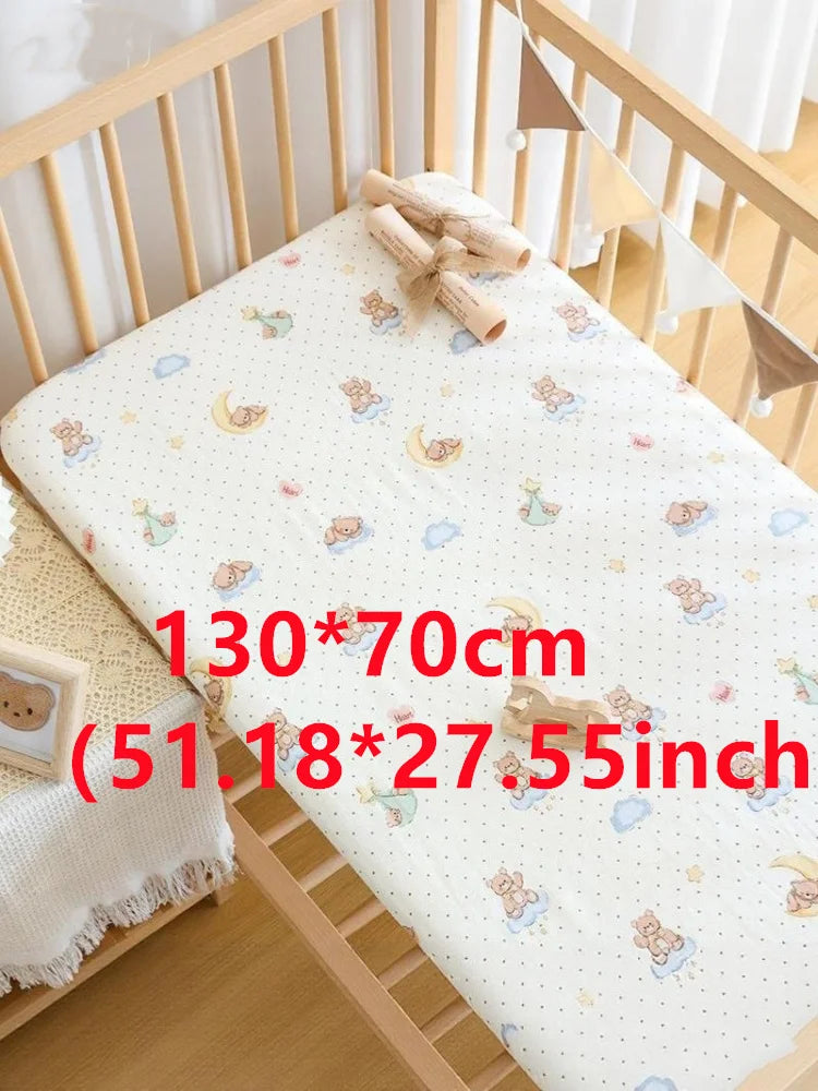 Crib Fitted Sheet Set Machine Washable for Infant Toddler Baby Crib Fitted Sheet Toddler Mattress Cover for Standard Crib