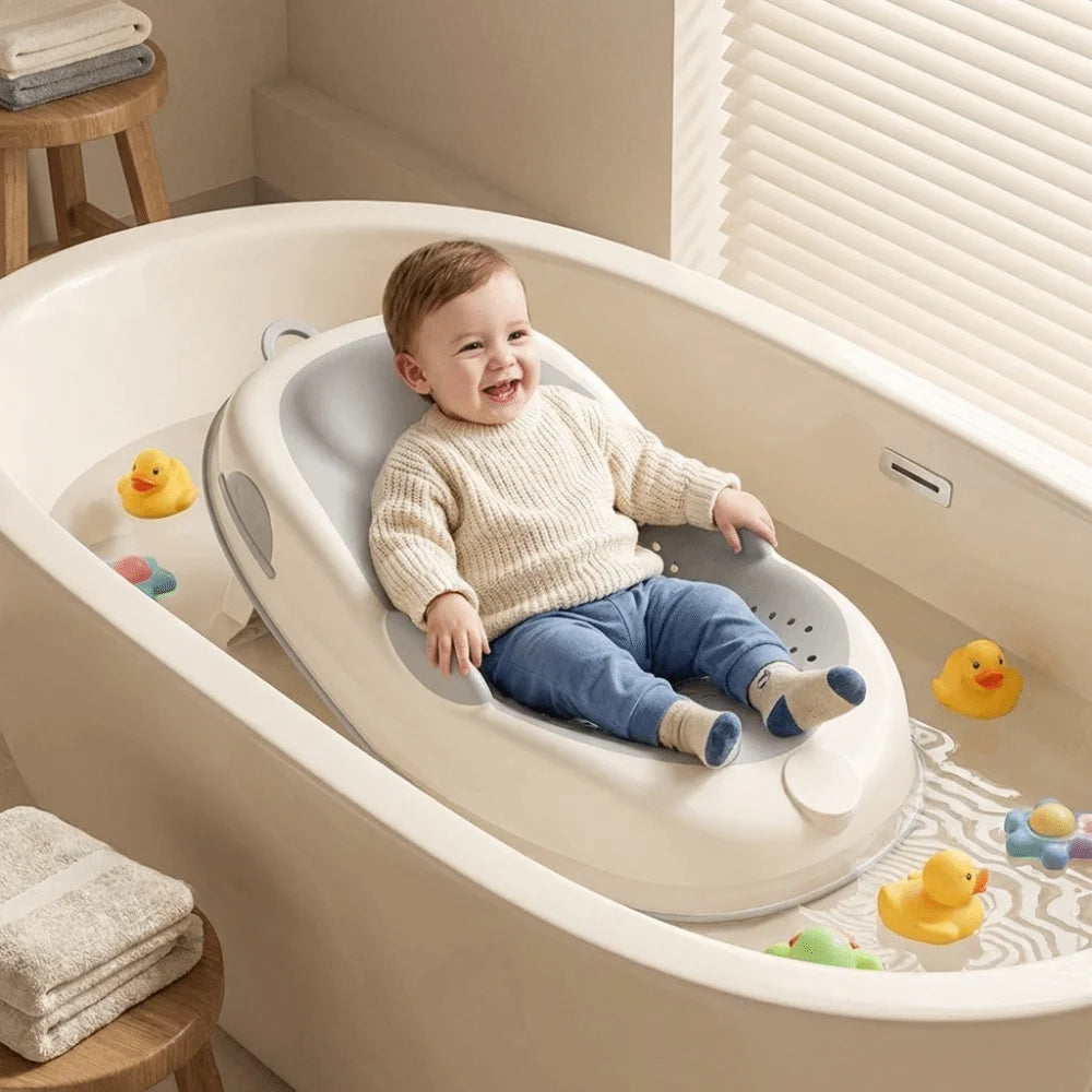 Temperature Sensing Bath Seat Mat Mesh Material Support Structure Baby Bath Net Comfortable Easy to Use Bath Rack Infant Care