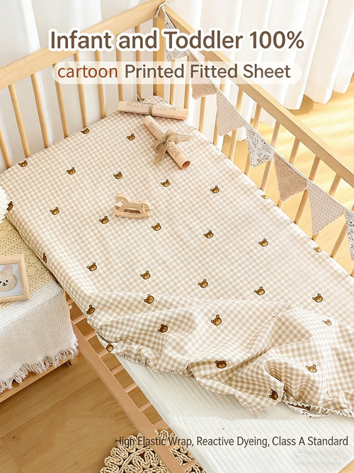 Crib Fitted Sheet Set Machine Washable for Infant Toddler Baby Crib Fitted Sheet Toddler Mattress Cover for Standard Crib