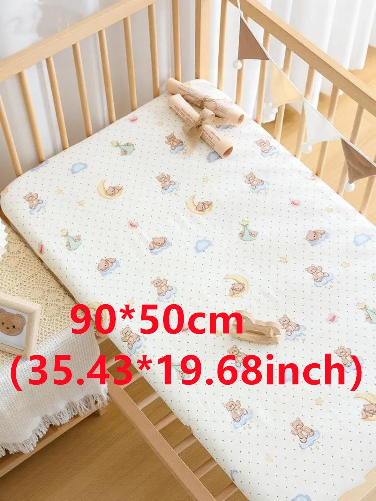 Crib Fitted Sheet Set Machine Washable for Infant Toddler Baby Crib Fitted Sheet Toddler Mattress Cover for Standard Crib